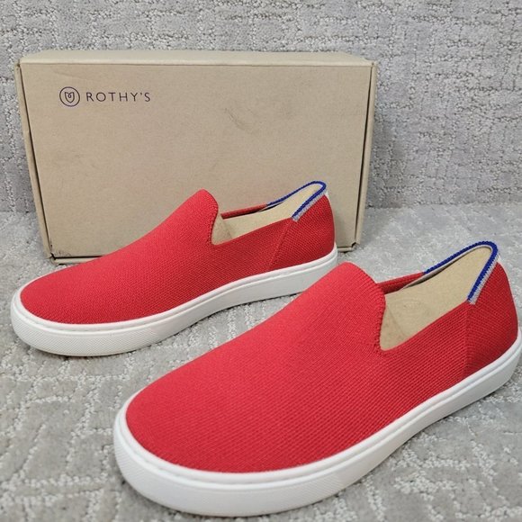 Rothy's The Kids Sneaker Red Lollipop Slip On Shoes Big Kids Size 3, 4 - Picture 5 of 11